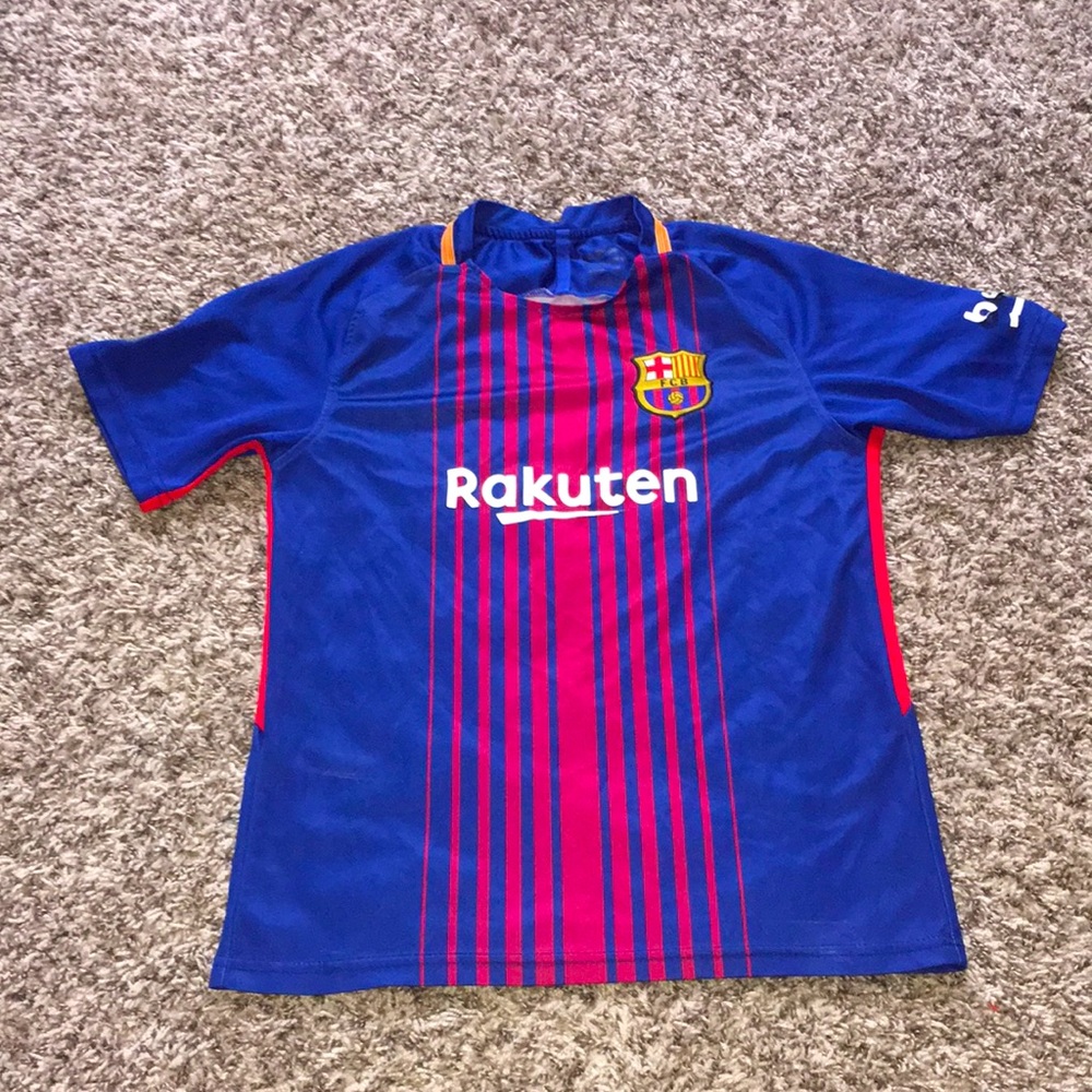 Blue Striped Soccer Shirt